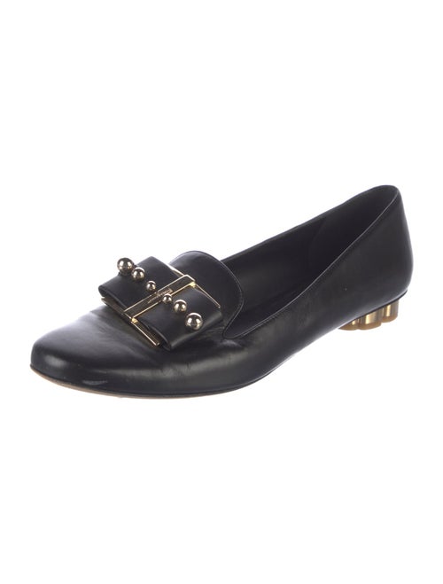 Salvatore Ferragamo Leather Studded Accents Loafers