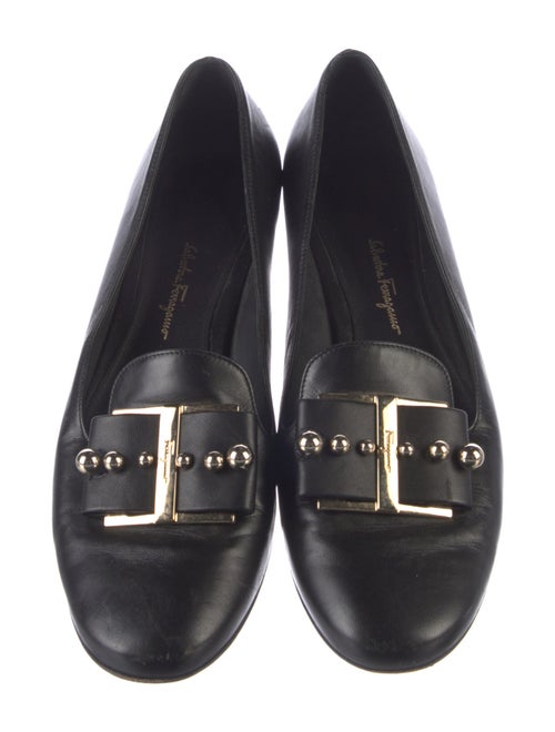 Salvatore Ferragamo Leather Studded Accents Loafers