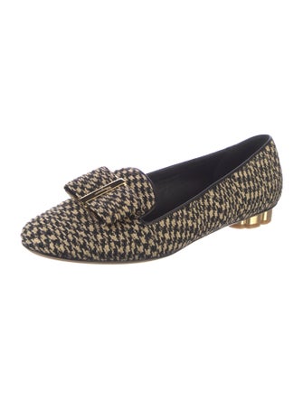 Salvatore Ferragamo Tweed Pattern Loafers