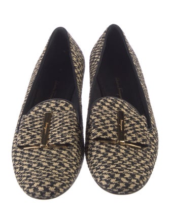 Salvatore Ferragamo Tweed Pattern Loafers