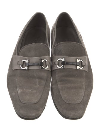 Salvatore Ferragamo Gancini Logo Suede Dress Loafers