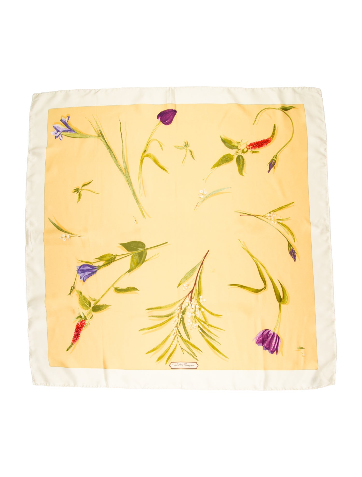 Salvatore Ferragamo Silk Floral Print Scarf