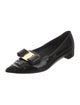 Salvatore Ferragamo Patent Leather Bow Accents Flats