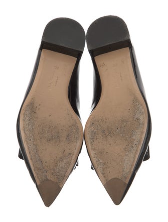 Salvatore Ferragamo Patent Leather Bow Accents Flats