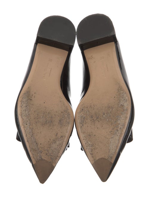 Salvatore Ferragamo Patent Leather Bow Accents Flats