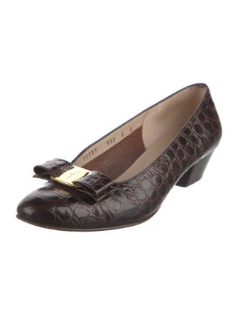 Salvatore Ferragamo Crocodile Animal Print Ballet Flats