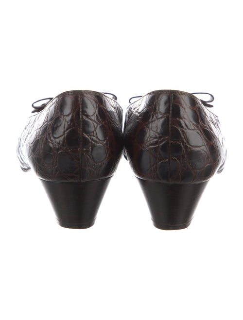 Salvatore Ferragamo Crocodile Animal Print Ballet Flats