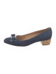 Salvatore Ferragamo Vara Bow Accent Denim Pumps