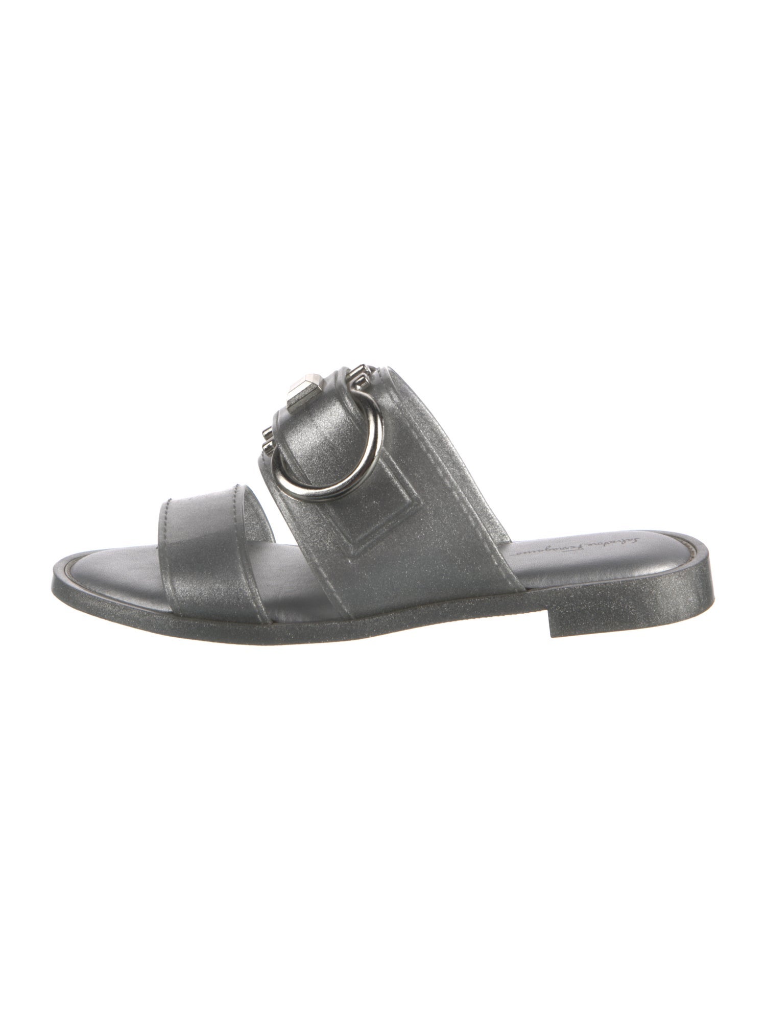 Salvatore Ferragamo Gancini Logo Rubber Slides