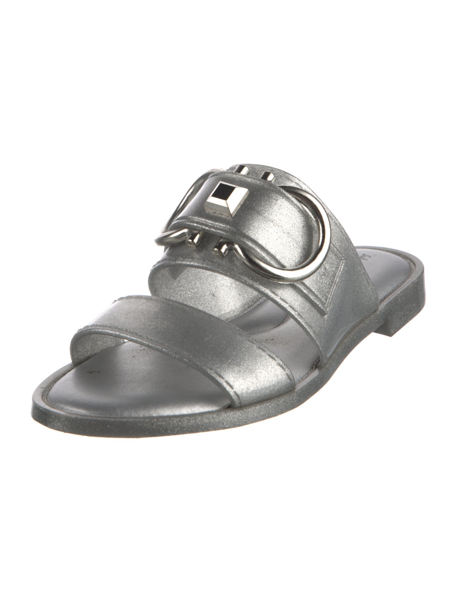 Salvatore Ferragamo Gancini Logo Rubber Slides