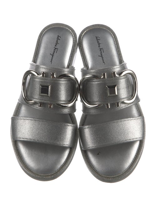 Salvatore Ferragamo Gancini Logo Rubber Slides