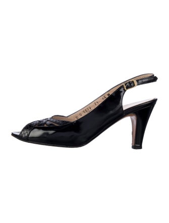Salvatore Ferragamo Patent Leather Slingback Pumps