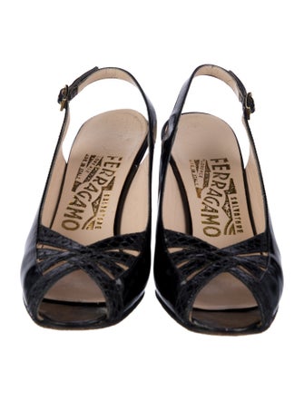 Salvatore Ferragamo Patent Leather Slingback Pumps