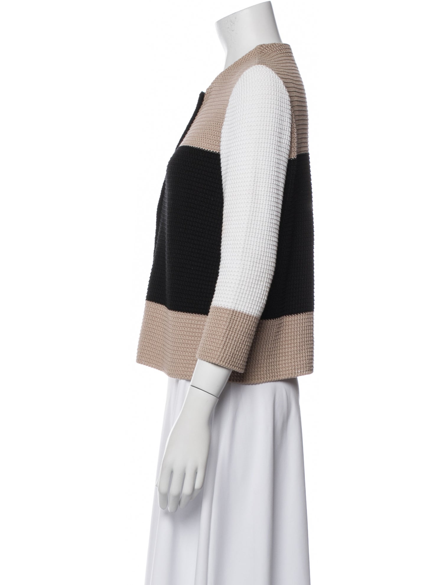 Salvatore Ferragamo Colorblock Pattern Crew Neck Sweater