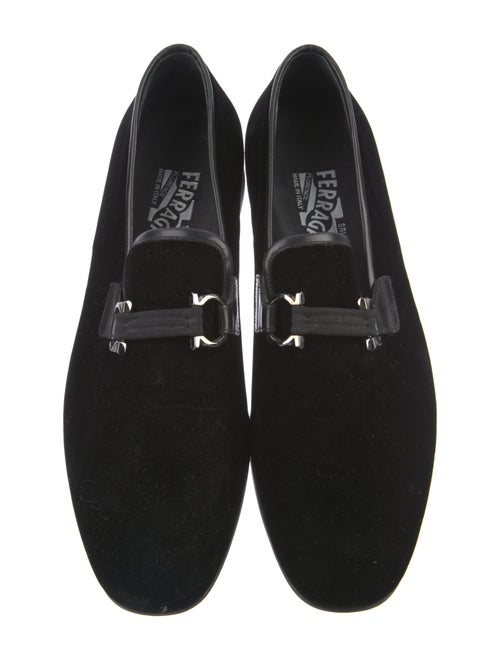 Salvatore Ferragamo Gancini Logo Velvet Slippers