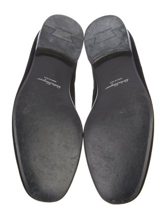 Salvatore Ferragamo Gancini Logo Velvet Slippers