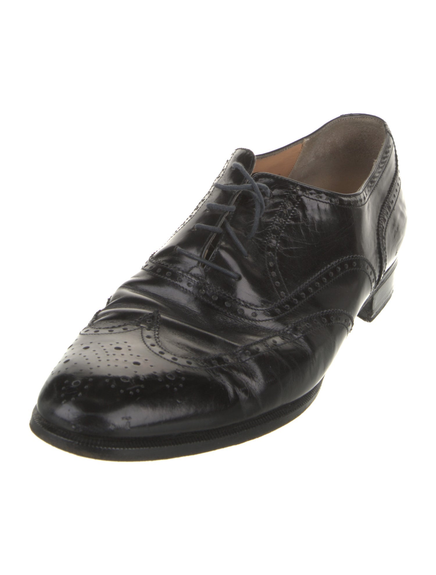Salvatore Ferragamo Leather Lasercut Accents Brogues