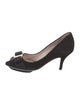 Salvatore Ferragamo Suede Bow Accents Pumps
