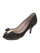 Salvatore Ferragamo Suede Bow Accents Pumps