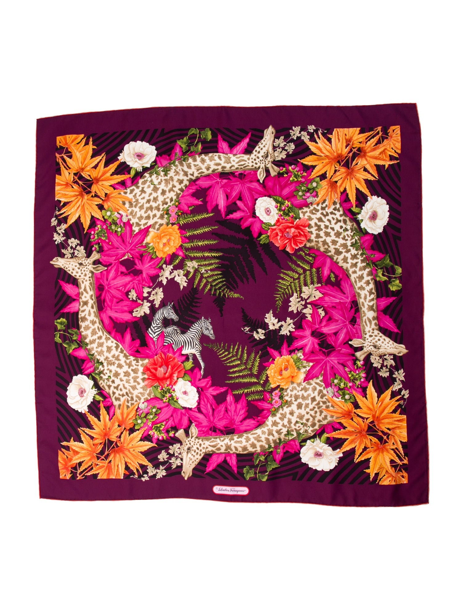 Salvatore Ferragamo Silk Floral Print Scarf