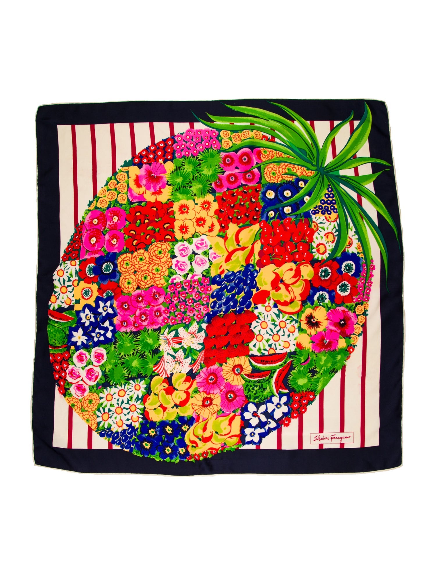 Salvatore Ferragamo Silk Floral Print Scarf