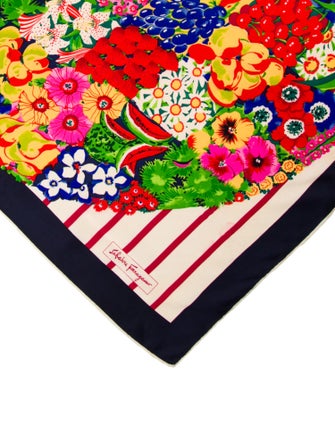 Salvatore Ferragamo Silk Floral Print Scarf