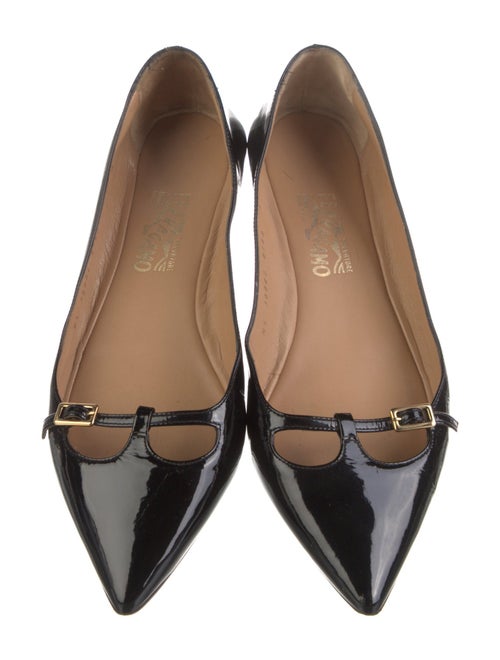 Salvatore Ferragamo Vara Bow Accent Patent Leather Ballet Flats