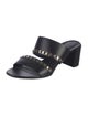 Salvatore Ferragamo Leather Chain-Link Accents Slides