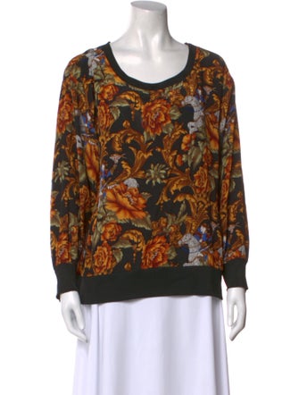 Salvatore Ferragamo Silk Floral Print Sweatshirt