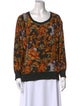 Salvatore Ferragamo Silk Floral Print Sweatshirt