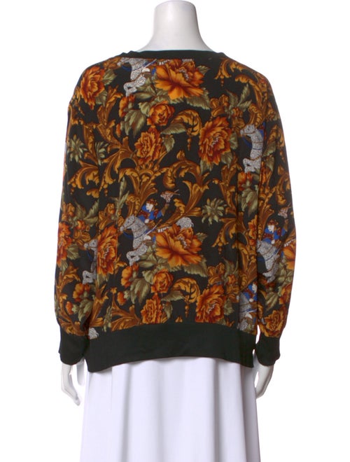 Salvatore Ferragamo Silk Floral Print Sweatshirt