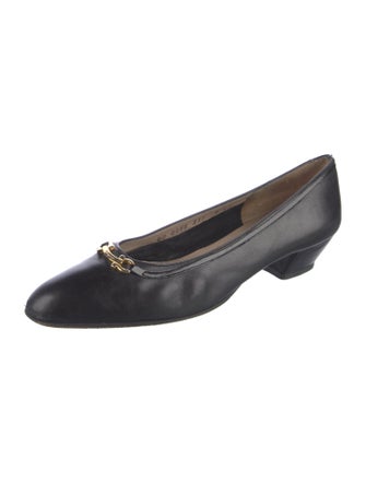 Salvatore Ferragamo Gancini Logo Leather Flats