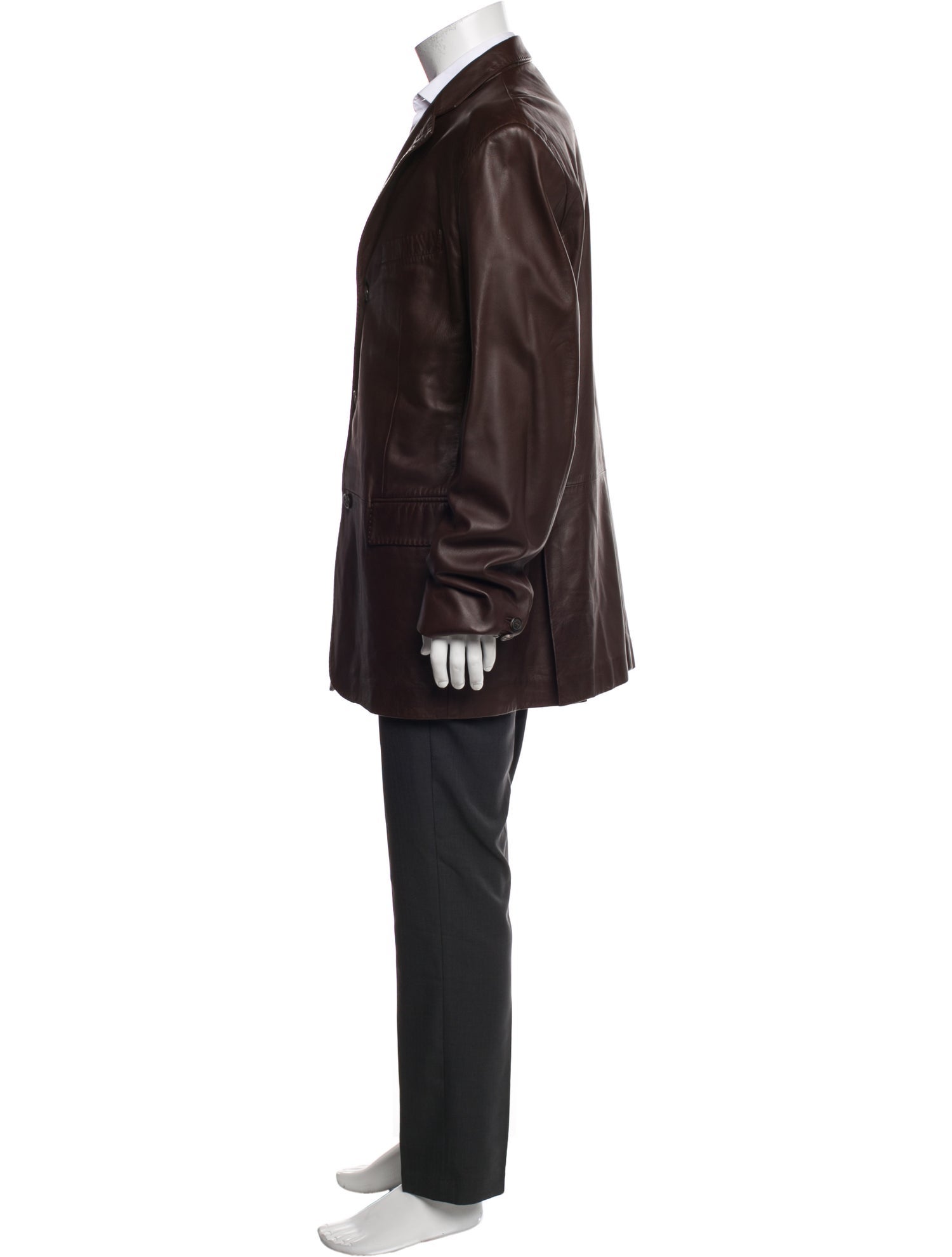 Salvatore Ferragamo Leather Overcoat