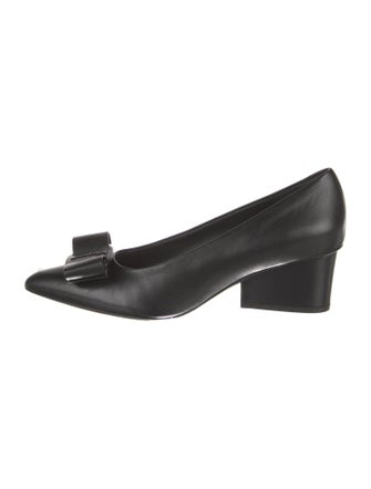 Salvatore Ferragamo Vara Bow Accent Leather Pumps