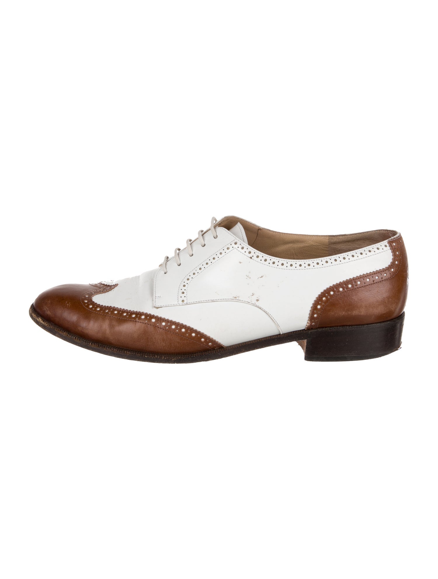 Salvatore Ferragamo Leather Colorblock Pattern Oxfords