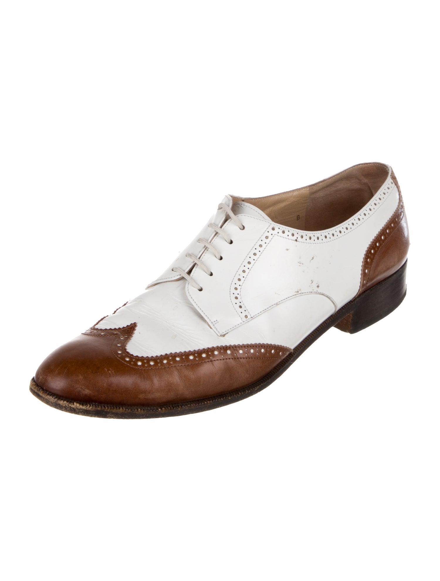 Salvatore Ferragamo Leather Colorblock Pattern Oxfords