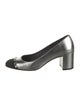 Salvatore Ferragamo Leather Chain-Link Accents Pumps