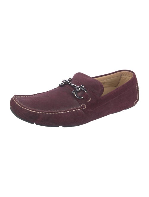 Salvatore Ferragamo Gancini Logo Suede Moccasins
