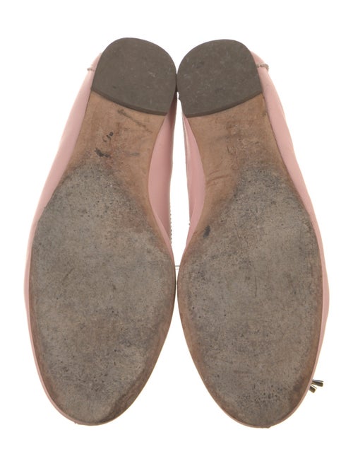 Salvatore Ferragamo Leather Bow Accents Ballet Flats
