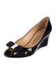 Salvatore Ferragamo Patent Leather Bow Accents Pumps