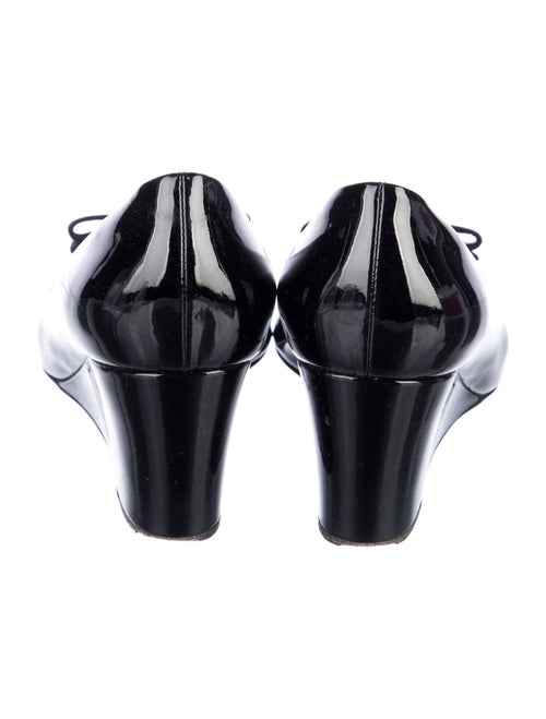 Salvatore Ferragamo Patent Leather Bow Accents Pumps