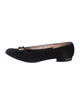 Salvatore Ferragamo Gancini Logo Suede Ballet Flats