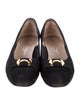 Salvatore Ferragamo Gancini Logo Suede Ballet Flats