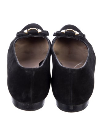 Salvatore Ferragamo Gancini Logo Suede Ballet Flats