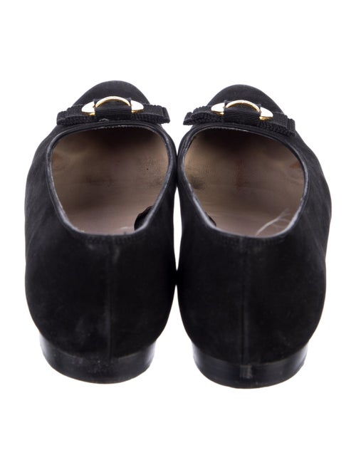 Salvatore Ferragamo Gancini Logo Suede Ballet Flats