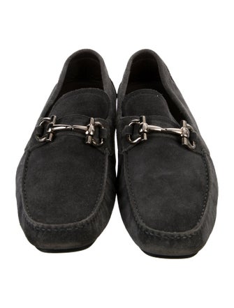 Salvatore Ferragamo Horsebit Accent Suede Drivers