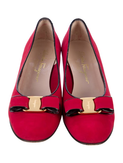 Salvatore Ferragamo Suede Bow Accents Flats