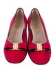 Salvatore Ferragamo Suede Bow Accents Flats