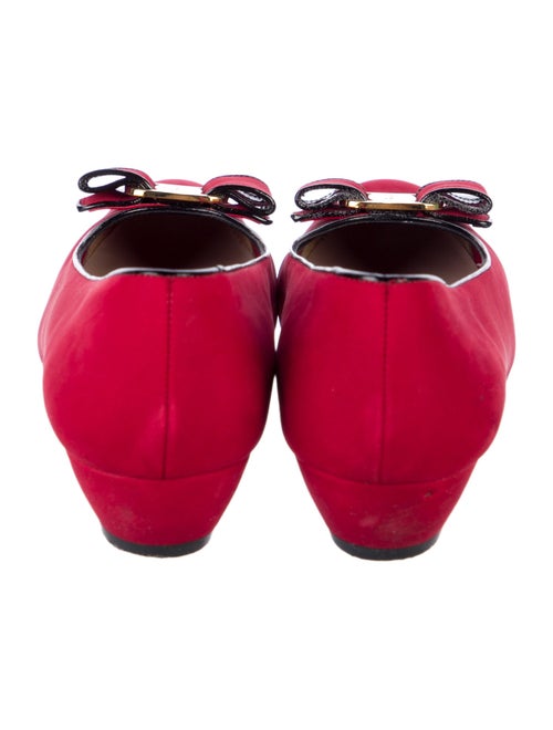 Salvatore Ferragamo Suede Bow Accents Flats