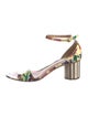Salvatore Ferragamo Patent Leather Floral Print Sandals